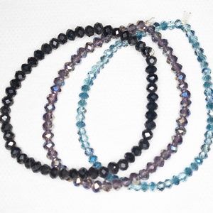Set of 3 Crystal stack Stretch bracelets
